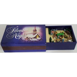 Mr Christmas Silent Night MATCHBOX MELODIES MUSIC BOX w/ animated Nativity Scene